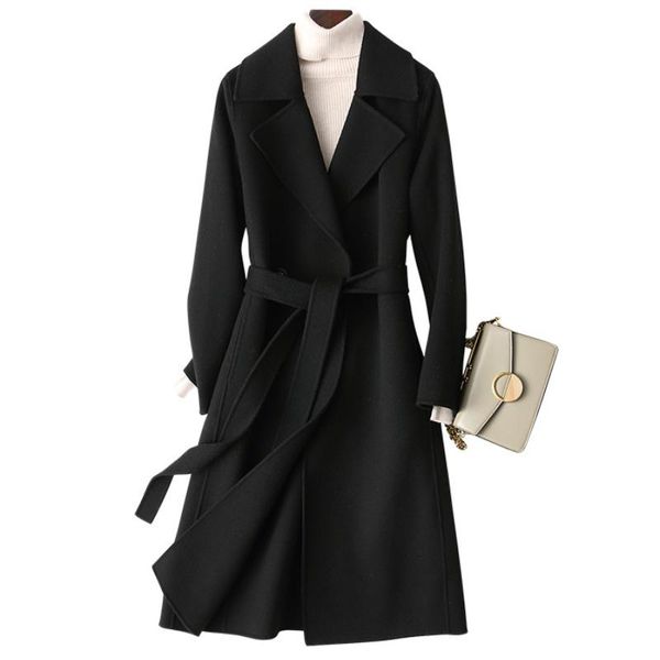 women's wool & blends coats for women 100% coat luxury cashmere jackets korean vintage autumn casaco feminino, Black
women's wool & blends coats for women 100% coat luxury cashmere jackets korean vintage autumn casaco feminino, Black
