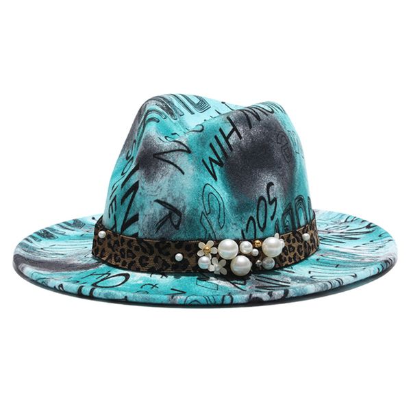 women men fedoras caps panama letter print pearl felted hats outdoor jazz wide brim cap fedora hats, Blue;gray
women men fedoras caps panama letter print pearl felted hats outdoor jazz wide brim cap fedora hats, Blue;gray