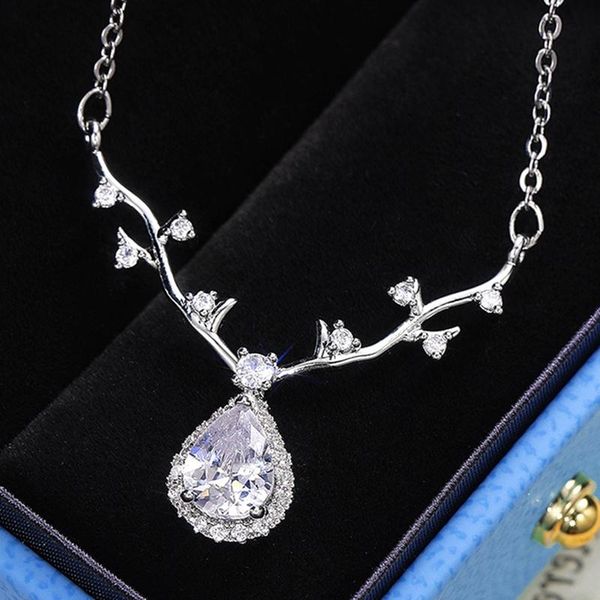 pendant necklaces modern women's necklace luxury cubic zirconia crystal female wedding beauty accessories party statement jewelry, Silver
pendant necklaces modern women's necklace luxury cubic zirconia crystal female wedding beauty accessories party statement jewelry, Silver
