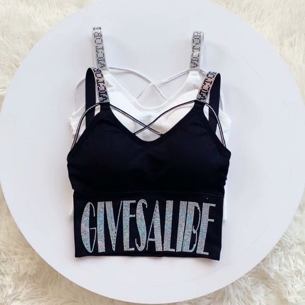 new mid-length u same style beauty back letter shoulder strap wrapped chest latex cup womens camisole knitted anti-exposure factory, Black;white
new mid-length u same style beauty back letter shoulder strap wrapped chest latex cup womens camisole knitted anti-exposure factory, Black;white