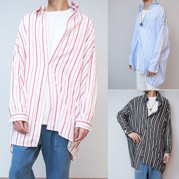 men's casual shirts autumn european and american style retro lazy loose couple double color striped super long sleeve shirt bqx6, White;black
men's casual shirts autumn european and american style retro lazy loose couple double color striped super long sleeve shirt bqx6, White;black