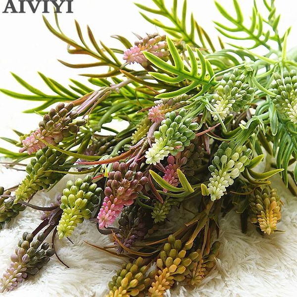 artificial single branch plastic 5 heads sector small nut bean flower plant wall home pography wedding decoration decorative flowers & wreat