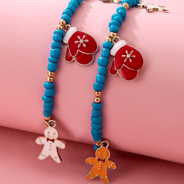 link, chain 2pcs/sets colorful beaded parent-child bracelet lovely snowman gloves dripping oil alloy christmas jewelry gift 13958, Black
link, chain 2pcs/sets colorful beaded parent-child bracelet lovely snowman gloves dripping oil alloy christmas jewelry gift 13958, Black