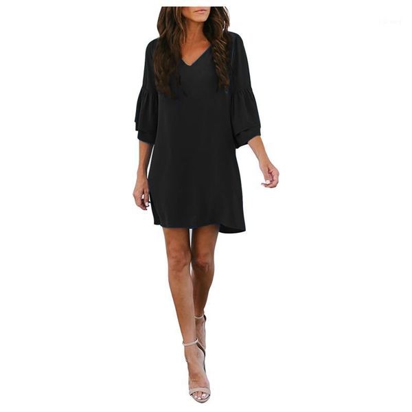 casual dresses solid short dress women summer v neck half butterfly sleeve loose mini kleider damen #g2, Black;gray
casual dresses solid short dress women summer v neck half butterfly sleeve loose mini kleider damen #g2, Black;gray