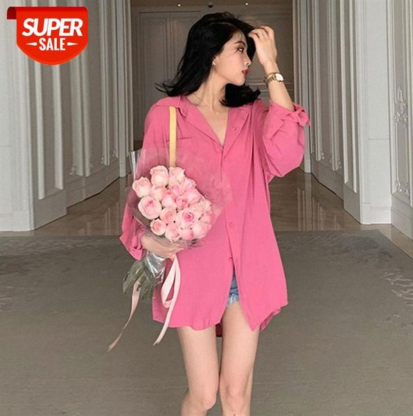 women's blouse retro lazy style loose long-sleeved fashion casual pink silk #hc7x, Black;gray
women's blouse retro lazy style loose long-sleeved fashion casual pink silk #hc7x, Black;gray
