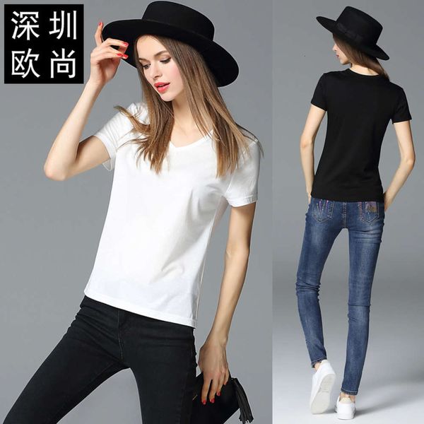 short sleeve cotton t-shirt 2021 spring and summer new large women's solid color top, Black;gray
short sleeve cotton t-shirt 2021 spring and summer new large women's solid color top, Black;gray