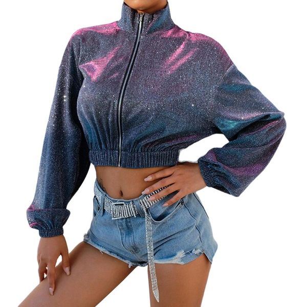 women's jackets women shiny cardigan jacket autumn spring long sleeve elastic waist zipper crop coat slim club party streetwear, Black;brown
women's jackets women shiny cardigan jacket autumn spring long sleeve elastic waist zipper crop coat slim club party streetwear, Black;brown