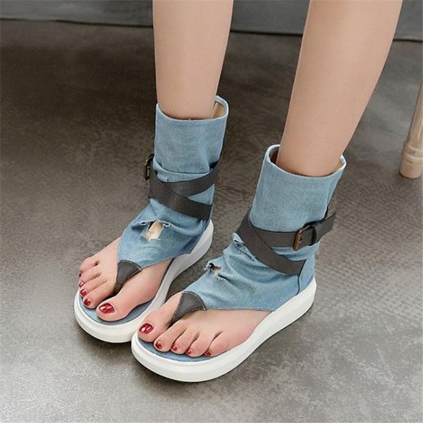 vintage rome punk street blue denim gladiator sandals women thick sole flat platform summer boots thong sandal, Black
vintage rome punk street blue denim gladiator sandals women thick sole flat platform summer boots thong sandal, Black