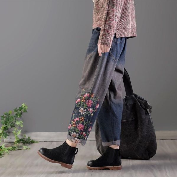 vintage mom jeans woman retro embroidery elastic waist destroyed women long denim pants wash jean femme 2021 os095 women's, Blue
vintage mom jeans woman retro embroidery elastic waist destroyed women long denim pants wash jean femme 2021 os095 women's, Blue