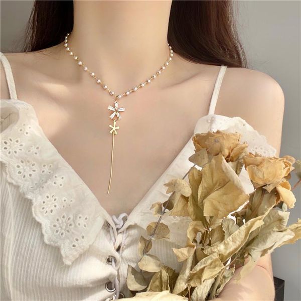 pendant necklaces sweet korean bowknot flower zircon pearl necklace for women wedding statement jewelry clavicle chain neck accessories, Silver
pendant necklaces sweet korean bowknot flower zircon pearl necklace for women wedding statement jewelry clavicle chain neck accessories, Silver