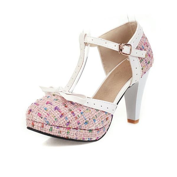 dress shoes fashion spike heel women pumps t-strap round toe platform female buckle strap bowknot party for girlfriends, Black
dress shoes fashion spike heel women pumps t-strap round toe platform female buckle strap bowknot party for girlfriends, Black