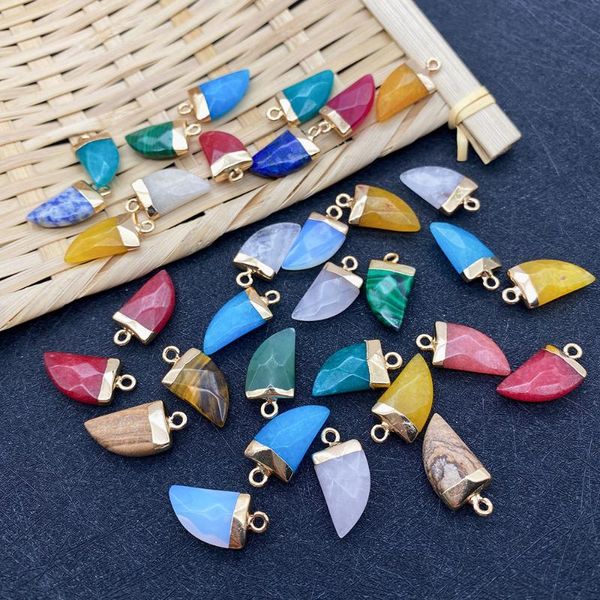 charms natural stone colorful chili-shaped pendant obsidian lapis lazuli malachite green aventurine plating faceted necklace, Bronze;silver
charms natural stone colorful chili-shaped pendant obsidian lapis lazuli malachite green aventurine plating faceted necklace, Bronze;silver