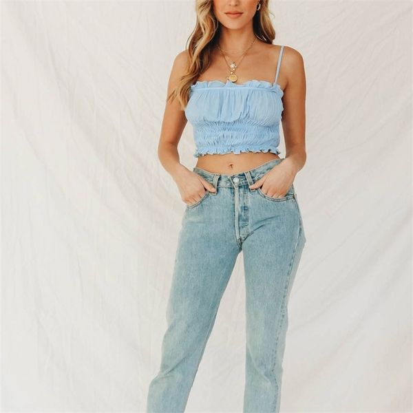 camisole female summer casual solid color lotus leaf decoration short paragraph camisole 210430, White
camisole female summer casual solid color lotus leaf decoration short paragraph camisole 210430, White