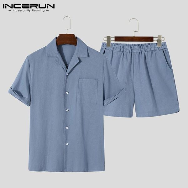 men's tracksuits incerun men casual sets solid color cotton lapel short sleeve shirt elastic waist shorts breathable streetwear 2021 su, Gray
men's tracksuits incerun men casual sets solid color cotton lapel short sleeve shirt elastic waist shorts breathable streetwear 2021 su, Gray