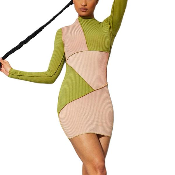 casual dresses women contrast color mini dress, long sleeve o-neck high waist short bodycon dress, Black;gray
casual dresses women contrast color mini dress, long sleeve o-neck high waist short bodycon dress, Black;gray