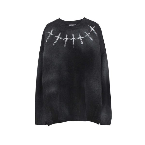 men's hoodies cross printed vintage sweater men's fashion brand loose crew neck sweater fashion pullover, Black
men's hoodies cross printed vintage sweater men's fashion brand loose crew neck sweater fashion pullover, Black