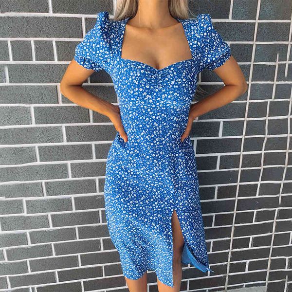 women french romance retro dresses female summer casual floral print dress square collar puff sleeve midi dress new fashion 210419, White
women french romance retro dresses female summer casual floral print dress square collar puff sleeve midi dress new fashion 210419, White