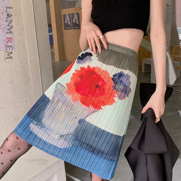 women folds print flower skirt summer elastic waist female vinatge fashion tide skirts arrivals 2h030 210507, Black
women folds print flower skirt summer elastic waist female vinatge fashion tide skirts arrivals 2h030 210507, Black