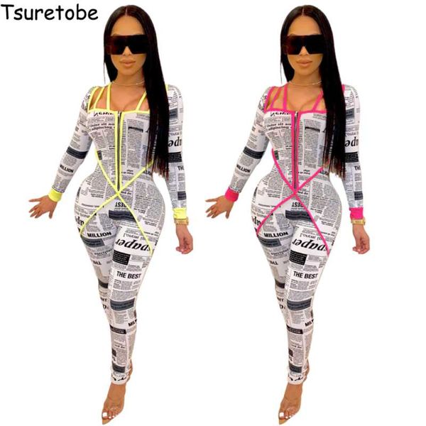 women's jumpsuits & rompers tsuretobe skinny spaper print jumpsuit women bodycon long sleeve zipper up overalls hollow out outfit femal, Black;white
women's jumpsuits & rompers tsuretobe skinny spaper print jumpsuit women bodycon long sleeve zipper up overalls hollow out outfit femal, Black;white
