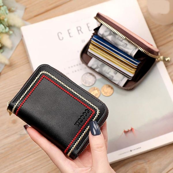 card holders small cardholder purse pu leather fashion holder wallet women id fine workmanship smooth zipper, Brown;gray
card holders small cardholder purse pu leather fashion holder wallet women id fine workmanship smooth zipper, Brown;gray