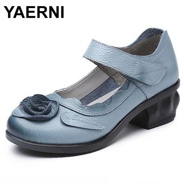 dress shoes yaerni retro style handmade genuine leather woman thick with heels flowers pumps round toe high women e534, Black
dress shoes yaerni retro style handmade genuine leather woman thick with heels flowers pumps round toe high women e534, Black