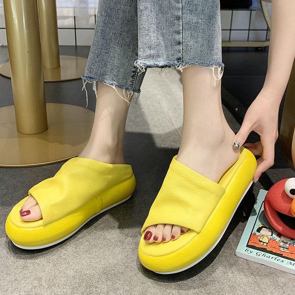slippers muffins open toe stone grain creepers woman european platform skidproof fashion outdoor round solid slides feminino, Black
slippers muffins open toe stone grain creepers woman european platform skidproof fashion outdoor round solid slides feminino, Black