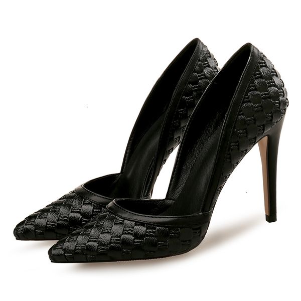 dress shoes fall pointed stiletto heels fashion retro woven large small size shallow mouth women's single yikh, Black
dress shoes fall pointed stiletto heels fashion retro woven large small size shallow mouth women's single yikh, Black