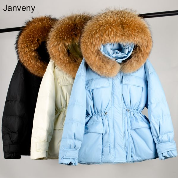 janveny large natural raccoon fur hooded 90% white duck down coat thickness warm female loose parkas waist retractable jacket, Black
janveny large natural raccoon fur hooded 90% white duck down coat thickness warm female loose parkas waist retractable jacket, Black