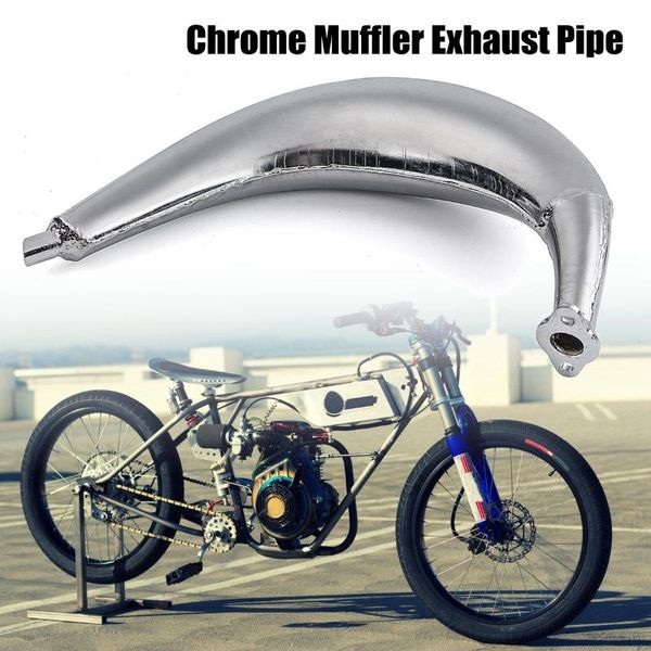 exhaust pipe chrome muffler for 80cc 66cc 49cc motorized bicycle engine bike cycling accessories