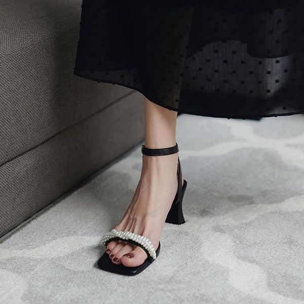vintage square toe women sandals ankle strap pearl decor summer shoes woman 5.5cm chunky high heels lady sandalias femmes zapato, Black
vintage square toe women sandals ankle strap pearl decor summer shoes woman 5.5cm chunky high heels lady sandalias femmes zapato, Black