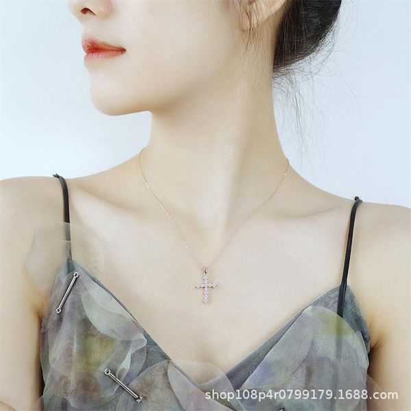 chains full anka drill cross necklace collocation acts the role of clavicle chain female personality contracted wind, Silver
chains full anka drill cross necklace collocation acts the role of clavicle chain female personality contracted wind, Silver