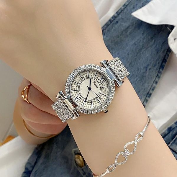 wristwatches 2021 women watches waterproof stainless steel diamond crystal case quartz clock montres femmes, Slivery;brown
wristwatches 2021 women watches waterproof stainless steel diamond crystal case quartz clock montres femmes, Slivery;brown