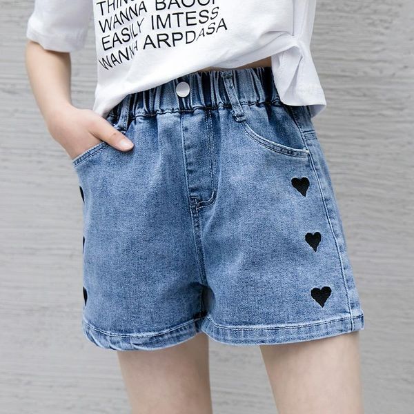 girls denim mid waist casual pants children heart print jeans kids summer thin clothes stylish short trousers, Blue
girls denim mid waist casual pants children heart print jeans kids summer thin clothes stylish short trousers, Blue