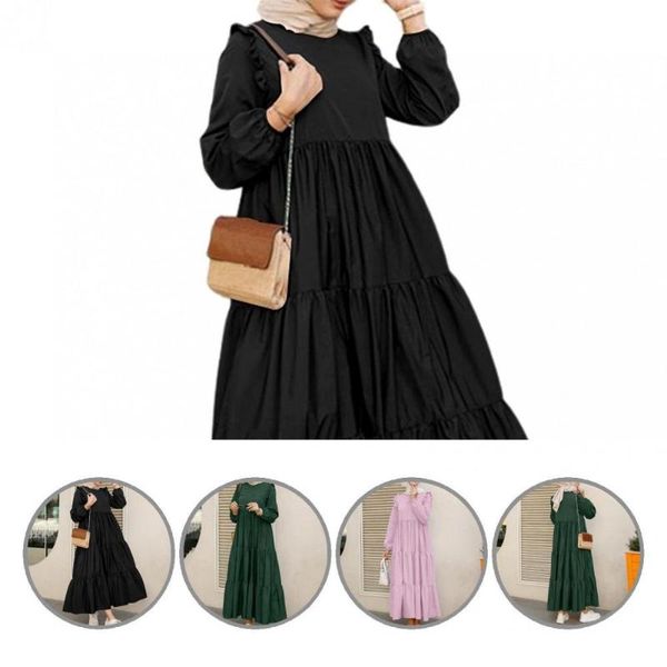 casual dresses soft round neck long sleeve ruffle dress ladies o-neck for holiday, Black;gray
casual dresses soft round neck long sleeve ruffle dress ladies o-neck for holiday, Black;gray