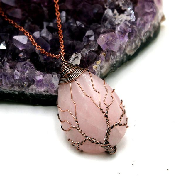 natural purple quartz opal stone pendants handmade rose gold color tree of life wrapped drop shaped crystal pendant necklace necklaces, Silver
natural purple quartz opal stone pendants handmade rose gold color tree of life wrapped drop shaped crystal pendant necklace necklaces, Silver