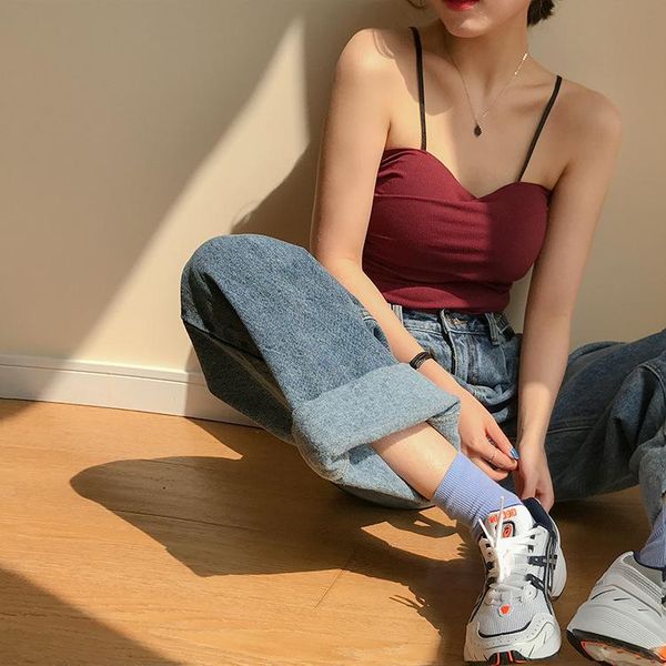 women's tanks & camis black women crop sleeveless straps t-shirt lady female white vest halter casual solid knitted tank
women's tanks & camis black women crop sleeveless straps t-shirt lady female white vest halter casual solid knitted tank