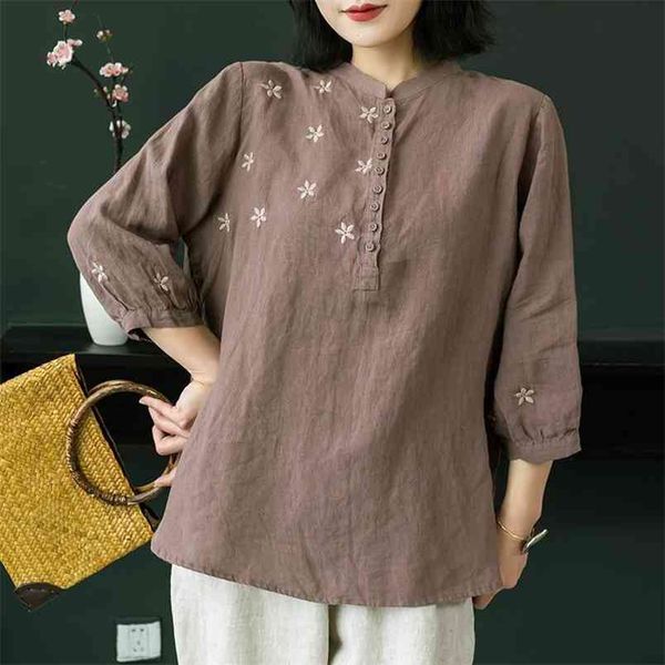 spring summer arts style women 3/4 sleeve loose shirts flower embroidery cotton linen vintage blouses femme m198 210512, White
spring summer arts style women 3/4 sleeve loose shirts flower embroidery cotton linen vintage blouses femme m198 210512, White