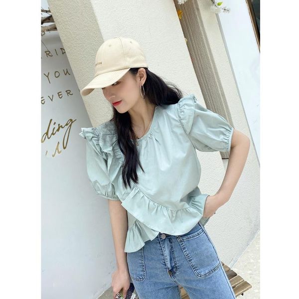 women's jackets summer 2021 korean minority design stitching ruffle solid color pullover shirt, Black;brown
women's jackets summer 2021 korean minority design stitching ruffle solid color pullover shirt, Black;brown