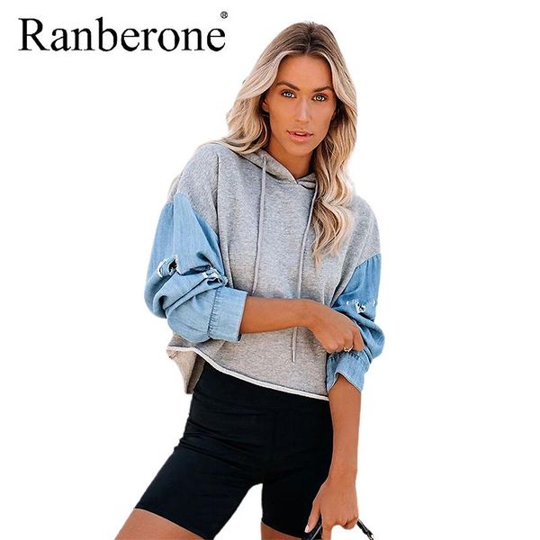 gym clothing ranberone fashion hoodies sweatshirts women long sleeve denim patchwork sweatshirt pullovers casual street loose tracksuit, White;black
gym clothing ranberone fashion hoodies sweatshirts women long sleeve denim patchwork sweatshirt pullovers casual street loose tracksuit, White;black