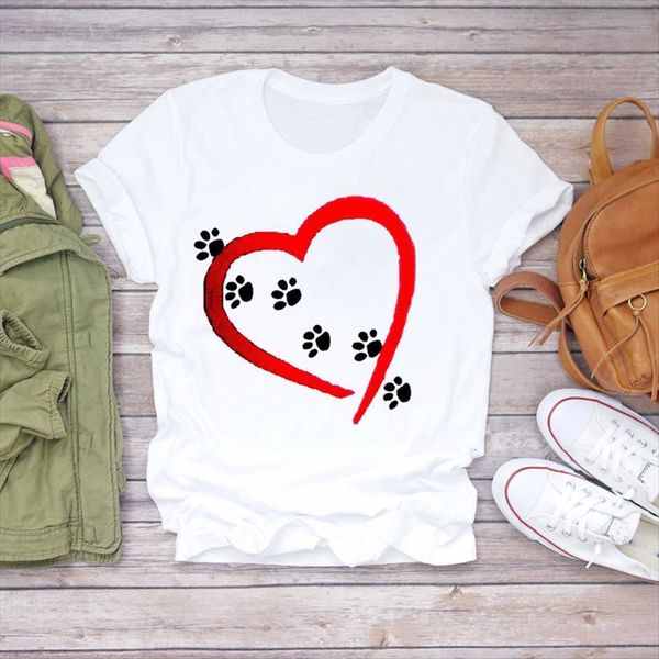 love heart dog paw printing womens t shirts 90s autumn graphic ladies print lady shirt female tee, White
love heart dog paw printing womens t shirts 90s autumn graphic ladies print lady shirt female tee, White