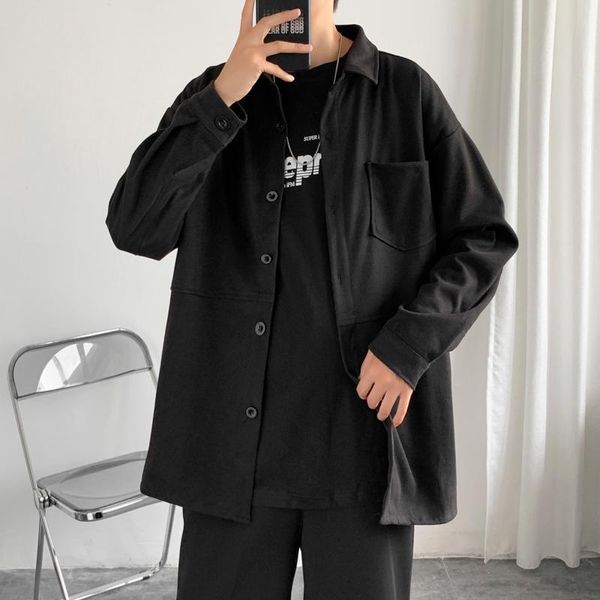 men's casual shirts spring and autumn thick woolen shirt, loose korean style jacket, trendy long-sleeved buttoned plus size fashion, White;black
men's casual shirts spring and autumn thick woolen shirt, loose korean style jacket, trendy long-sleeved buttoned plus size fashion, White;black