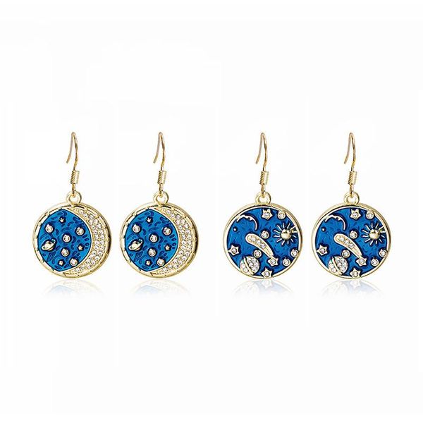 dangle & chandelier blue stud earring women retro woman earrings creative round fashion moon pendant girl elegant jewelry gold color alloy o, Silver
dangle & chandelier blue stud earring women retro woman earrings creative round fashion moon pendant girl elegant jewelry gold color alloy o, Silver