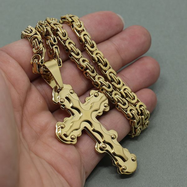 cross pendant necklace for men stainless steel link chain necklace male jewelry, Silver
cross pendant necklace for men stainless steel link chain necklace male jewelry, Silver