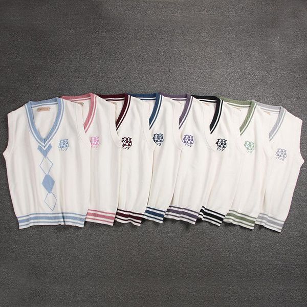 women's sweaters panda embroidery cute knitted vest loose sweater pullovers fall,winter tanks girls jk japanese school uniform, White;black
women's sweaters panda embroidery cute knitted vest loose sweater pullovers fall,winter tanks girls jk japanese school uniform, White;black