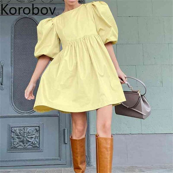 korobov korean office lady vintage elegant women dress new fashion summer solid a-line dresses female puff sleeve vestidos 210430, Black;gray
korobov korean office lady vintage elegant women dress new fashion summer solid a-line dresses female puff sleeve vestidos 210430, Black;gray