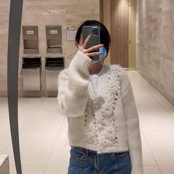 women's knits & tees juice snow 2021 autumn handmade knit women jacket crochet hollow flower long sleeve white cardigan female design s
women's knits & tees juice snow 2021 autumn handmade knit women jacket crochet hollow flower long sleeve white cardigan female design s