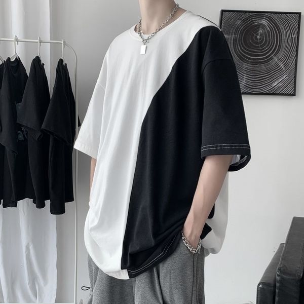 men's t-shirts summer cotton short-sleeved t-shirt fashion casual hit color tshirt men streetwear korean loose oversize t shirt me, White;black
men's t-shirts summer cotton short-sleeved t-shirt fashion casual hit color tshirt men streetwear korean loose oversize t shirt me, White;black
