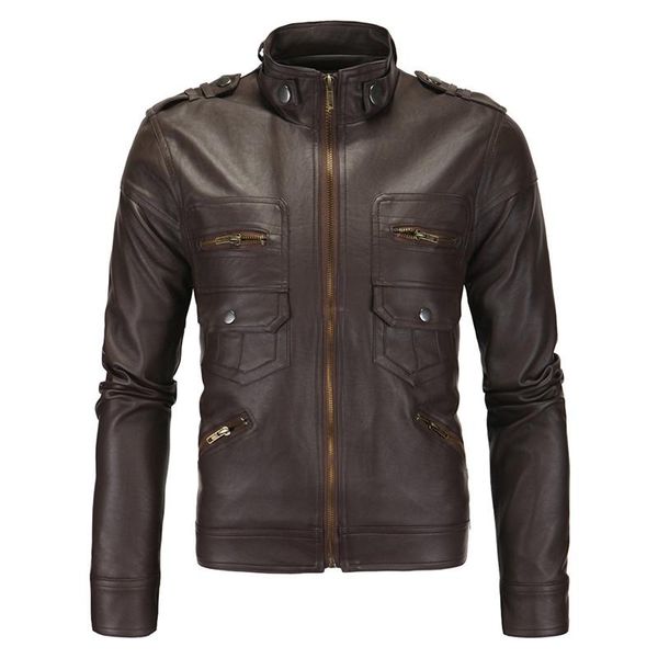 men's fur & faux 2021 leather jacket men vintage pu thin coats fashion stand collar male biker motorcycle outerwear m-4xl, Black
men's fur & faux 2021 leather jacket men vintage pu thin coats fashion stand collar male biker motorcycle outerwear m-4xl, Black