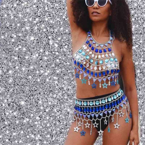 nightclub body fashion hanging neck suit women multi-layer stitching five-pointed star waist chain, Silver
nightclub body fashion hanging neck suit women multi-layer stitching five-pointed star waist chain, Silver
