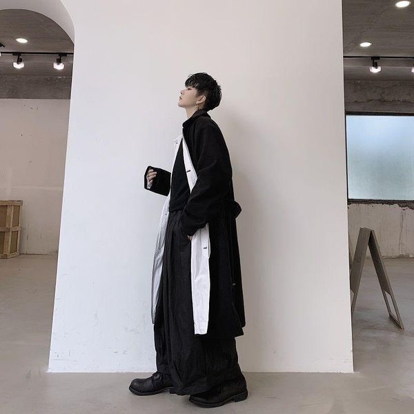 Men's Wool & Blends IEFB Wear Niche White Lining Design Thickened Black Woolen Coat For Male Autumn Winter Mid Length With Belt 9Y3124 C9SW
Men's Wool & Blends IEFB Wear Niche White Lining Design Thickened Black Woolen Coat For Male Autumn Winter Mid Length With Belt 9Y3124 C9SW